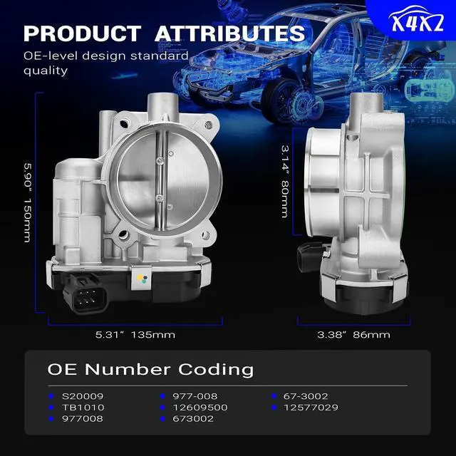 Alt view image 3 of 7 - S20009 Electronic Throttle Body For 2006-2011 Chevy Equinox Malibu Impala Uplander/Buick Lucerne Terraza/Pontiac G6 Montana Torrent/Saturn Aura Vue Relay Replaces#977-008,12577029,67-3002