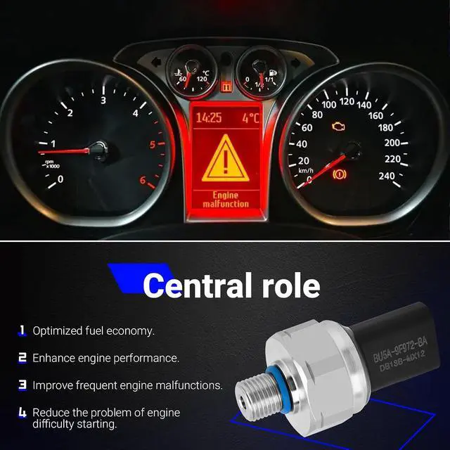 Alt view image 6 of 7 - BU5Z-9F972-B Fuel Injection Pressure Sensor for Ford Mustang Explorer Focus Taurus Lincoln MKZ Navigator Replace# CM-5250 BU5Z-9F972-B BU5A-9F972-CA