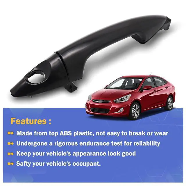 Alt view image 3 of 6 - Exterior Door Handle for Hyundai Accent 2012-2017 Front Left Driver Side 826511R000 826521R050