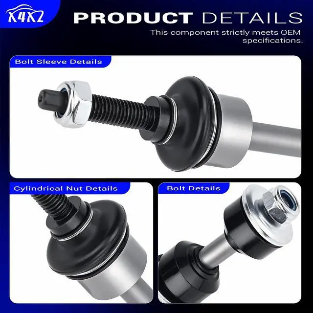 Alt view image 7 of 7 - Zinc-Nickel Alloy Front Stabilizer Sway Bar End Link End Kit for 2005-2008 Ford F-150 4WD 2006-2008 Lincoln Mark LT 4WD K80338