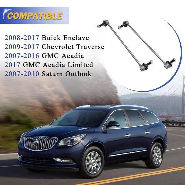 Alt view image 2 of 7 - Zinc-Nickel Alloy Stabilizer Sway Bar Links for 2009-2017 Chevrolet Traverse 2008-2017 Buick Enclave 2007-2016 GMC Acadia 2007-2010 Saturn Outlook K750155