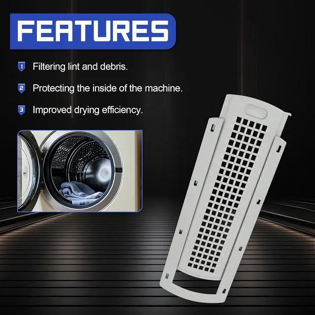 Alt view image 3 of 7 - WE22X35337 Washer Dryer Lint Screen Cover Grid & Filter Slide Guide Assembly - Compatible with GE, Hotpoint Dryers, Replaces WE01X25915, WE01X25914 | Lint Trap Replacement