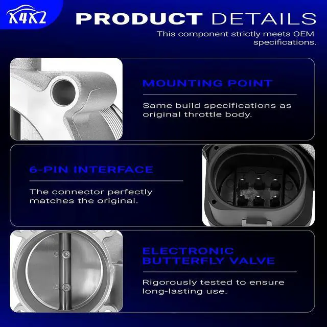Alt view image 3 of 7 - S20070 Electronic Throttle Body for Audi A4 05-16, A5 10-17, A6 12-18, Q5 11-17/Volkswagen Tiguan 09-17, Passat 06-10, Beetle 12-13, L4 1.8L 2.0L, Replace#A2C59511705, 06F133062E, 67-4003