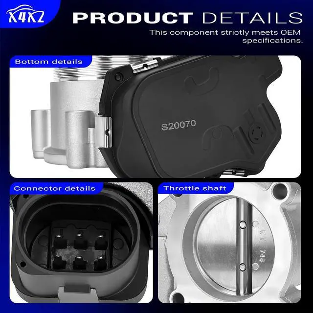 Alt view image 5 of 7 - S20070 Electronic Throttle Body for Audi A4 05-16, A5 10-17, A6 12-18, Q5 11-17/Volkswagen Tiguan 09-17, Passat 06-10, Beetle 12-13, L4 1.8L 2.0L, Replace#A2C59511705, 06F133062E, 67-4003