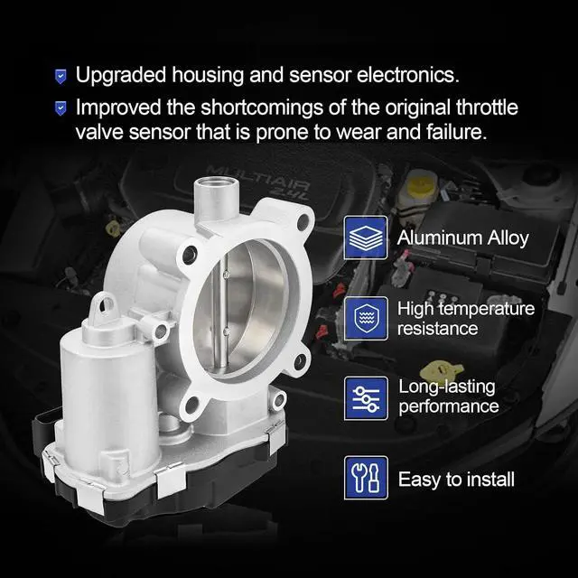 Alt view image 3 of 7 - S20214 Electronic Throttle Body For 15-17 Chrysler 200/13-16 Dodge Dart/14-18 Jeep Cherokee Renegade 18-20 Jeep Compass/15-18 Ram Promaster City/16-18 Fiat 500x OE#4891970AB, 4891970AC TB1247, 677-014