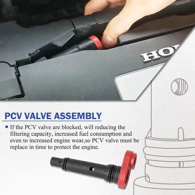 Alt view image 5 of 6 - 17130-5A2-A01 Upgrade OEM Factory PCV Valve Assembly for Honda Accord, Civic, CR-V, Acura ILX, TLX
