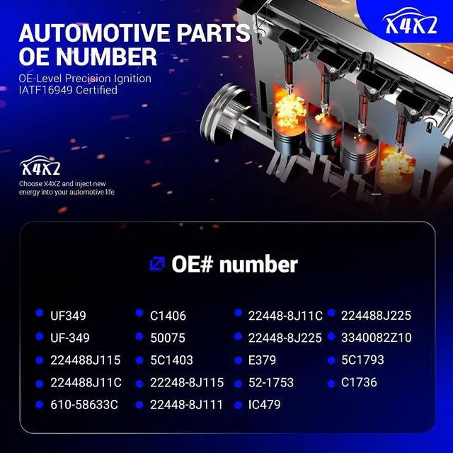 Alt view image 3 of 7 - UF349 Ignition Coil Pack Compatible with Nissan Altima Maxima Murano Frontier Quest XTERRA Pathfinder NV1500 NV2500 NV3500/Infiniti l35 QX4/Suzuki Equator V6 Replaces # C1406 224488J11C (set of 6)