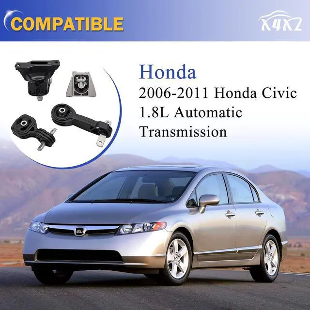 Alt view image 2 of 6 - Engine Mount Transmission Mount for 2006 2007 2008 2009 2010 2011 Honda Civic 1.8L A4530 A4534 A4543 A4546 Set of 4
