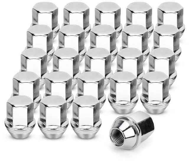 Main image of 611-330 24pcs M14x1.5 Chrome OEM Factory Style Lug Nuts 22 MM Hex, 38.5 Mm Length for 11-22 Jeep Grand Cherokee,11-20 Dodge Durango, 05-19 Chrysler 300 & All m14x1.5 7/8" Hex Conical Seat Wheel Nuts