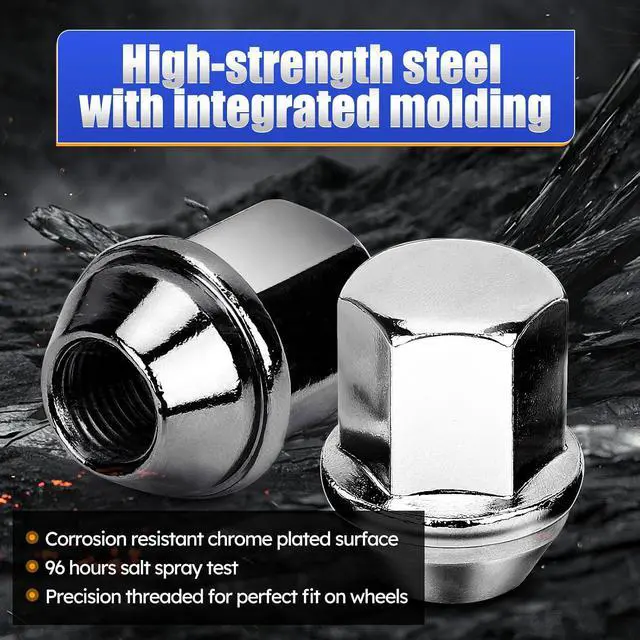 Alt view image 3 of 7 - 611-330 24pcs M14x1.5 Chrome OEM Factory Style Lug Nuts 22 MM Hex, 38.5 Mm Length for 11-22 Jeep Grand Cherokee,11-20 Dodge Durango, 05-19 Chrysler 300 & All m14x1.5 7/8" Hex Conical Seat Wheel Nuts