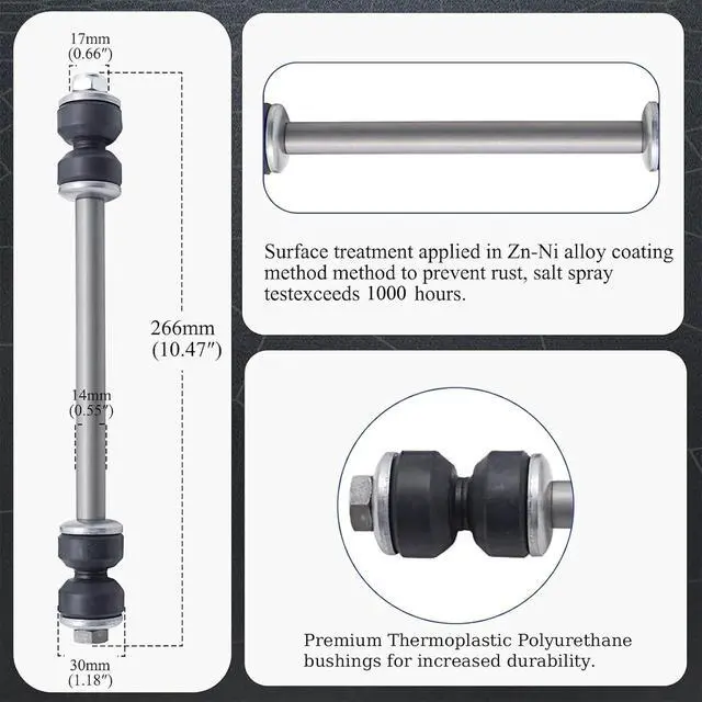 Alt view image 3 of 6 - K7275 Zinc-Nickel Alloy Front Stabilizer Sway Bar End Link for Dodge RAM 1500 RAM 2500 RAM 3500 Ford Explorer Ranger MAZDA B2300 B2500 B3000 B4000 MERCURY Mountaineer 2L2Z5K483BA