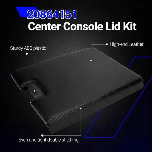 Alt view image 3 of 7 - 20864151 Center Console Lid Kit - Center Console Cover with Latch for 2007-2014 Chevy Silverado, Suburban, Tahoe, Avalanche/GMC Yukon(XL)/Sierra 1500/2500/3500 Replaces# 20864154 20864153 (Black)