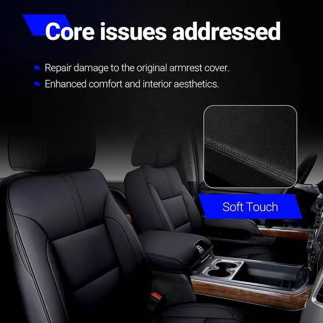 Alt view image 4 of 7 - 20864151 Center Console Lid Kit - Center Console Cover with Latch for 2007-2014 Chevy Silverado, Suburban, Tahoe, Avalanche/GMC Yukon(XL)/Sierra 1500/2500/3500 Replaces# 20864154 20864153 (Black)