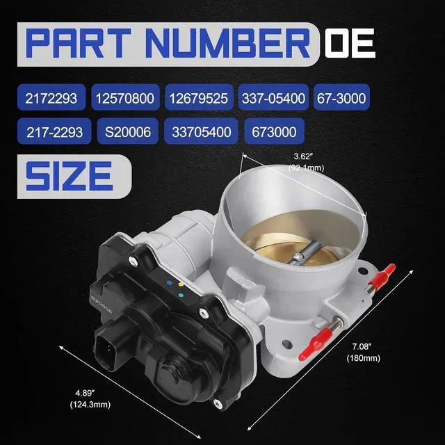 Alt view image 7 of 7 - S20006 Electronic Throttle Body For 03-07 Chevy Silverado 1500 2500 3500 Suburban Tahoe Express Avalanche/GMC Sierra Yukon Envoy Savana/Cadillac Escalade/Hummer H2/Isuzu Ascender OE# 2172293, 12570800