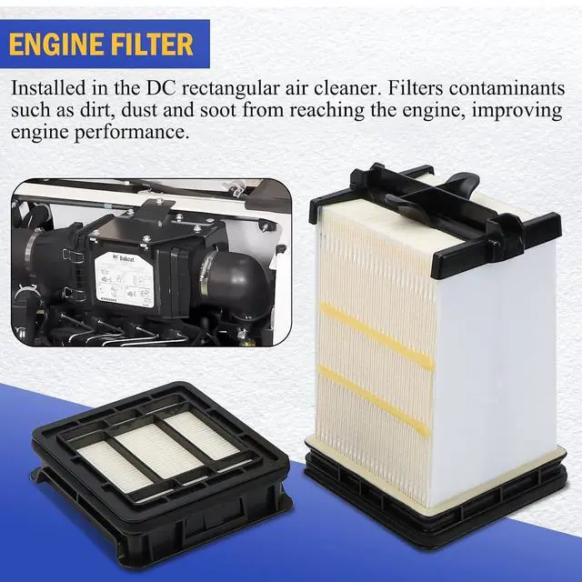 Alt view image 3 of 7 - 7286322 7221933 7221934 Inner & Outer Air Filter For Bobcat Track Loaders T450 T550 T590 T595 T630 T650 T870 Bobcat Skid Steer Loaders S450 S510 S530 S550 S570 S590 S595 S630 S650