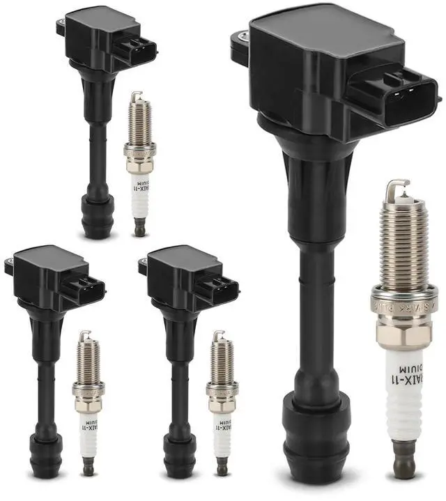 Main image of UF350 Ignition Coil & 4505 Double Iridium Spark Plug for 2002-2006 Nissan Altima,2002-2008 Nissan Sentra,2002-2013 X-Trail 2.5L L4 5C1395, C1398,22448-8H310, 22448-8H315,224488H311,22448-8H300