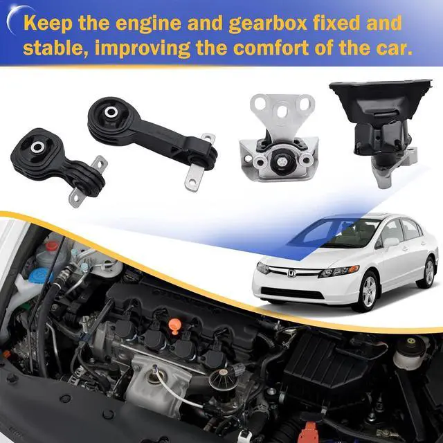 Alt view image 4 of 6 - Engine Mount Transmission Mount for 2006 2007 2008 2009 2010 2011 Honda Civic 1.8L A4530 A4534 A4543 A4546 Set of 4