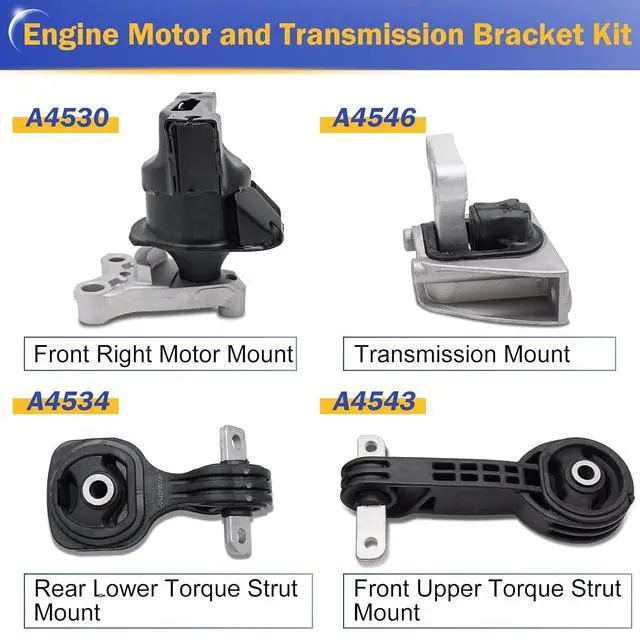 Alt view image 3 of 6 - Engine Mount Transmission Mount for 2006 2007 2008 2009 2010 2011 Honda Civic 1.8L A4530 A4534 A4543 A4546 Set of 4