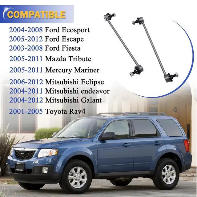 Alt view image 2 of 6 - Zinc-Nickel Alloy Stabilizer Sway Bar Links for 2005-2012 Ford Escape/2005-2011 Mazda Tribute /2005-2011 Mercury Mariner /2001-2005 Toyota Rav4/2006-2012 Mitsubishi Eclipse Endeavor Galant K80296