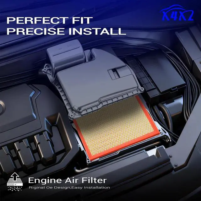 Alt view image 3 of 7 - CA8756 Engine Air Filter for Cadillac Escalade Chevy Avalanche Suburban Silverado 1500 2500 3500 Tahoe GMC Sierra 1500 2500 3500 Yukon AF5314 25313348