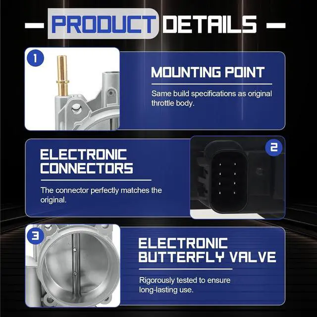 Alt view image 5 of 7 - S20064 Electronic Throttle Body For Chevy Colorado Impala Trailblazer Monte Carlo/GMC Canyon Envoy/Buick Rainier/Isuzu i-350 i-370 Ascender/Hummer H3/Saab 9-7X/Pontiac Grand Prix Replaces# 12568580