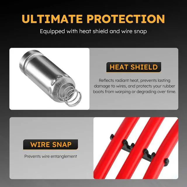 Alt view image 4 of 7 - 48322R 10.2MM High Performance Spark Plug Wires for Chevy Silverado Avalanche Tahoe Suburban/GMC Yukon Sierra/Cadillac Escalade/Hummer H2 Replaces# 88862397 748UU 748HH 748EE 12192133 9748UU 9748EE