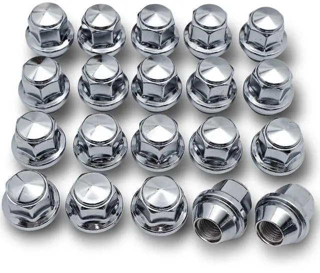 Main image of 20PCS M12*1.5 Lug Nut - 3/4" 19mm Hex 32mm Length - Chrome Factory Style Wheel Nut for 2011-2020 Ford Focus Escape Fusion Fiesta Ranger EcoSport Transit Connect Lincoln MKC MKZ (OEM# 611-303)