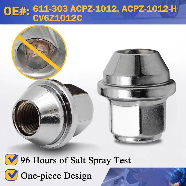 Alt view image 6 of 7 - 20PCS M12*1.5 Lug Nut - 3/4" 19mm Hex 32mm Length - Chrome Factory Style Wheel Nut for 2011-2020 Ford Focus Escape Fusion Fiesta Ranger EcoSport Transit Connect Lincoln MKC MKZ (OEM# 611-303)