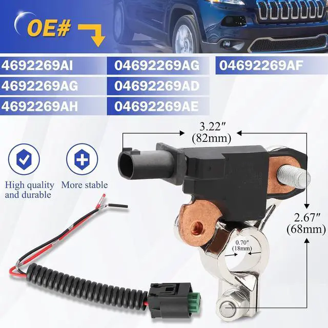 Alt view image 6 of 7 - 4692269AI Battery Current Temperature Sensor for 11-16 Chrysler 200 300/11-16 Jeep Wrangler Cherokee/13-17 Dodge Ram 1500 2500 3500 Charger Journey Challenger Viper/13-19 Fiat 500 Replaces# 4692269AG