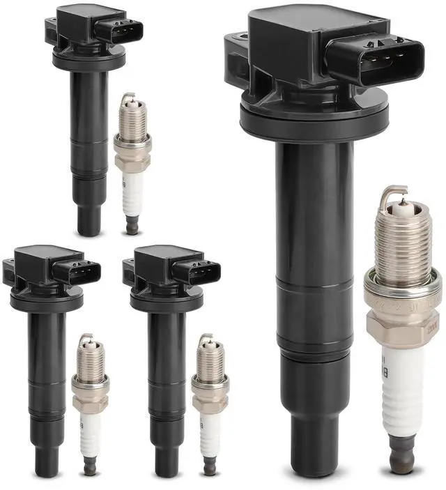 Main image of UF316 Ignition Coil Pack & 7090 Double Iridium Spark Plugs - Compatible with Toyota Prius, Prius C, Yaris, Echo, Scion xA, xB - Set of 4