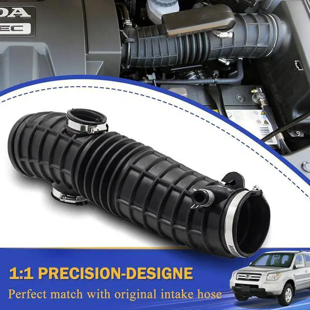 Alt view image 3 of 6 - Air Intake Hose Tube with Clamps for 2006-2008 Honda Pilot 3.5L 17228-RYP-A00