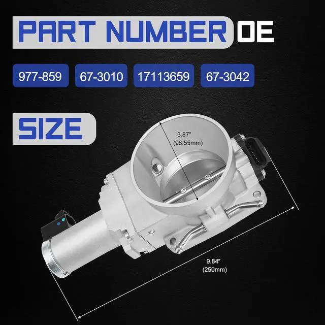 Alt view image 6 of 6 - 977-859 Electronic Throttle Body For 00-02 Chevy Silverado 1500 2500 3500 Avalanche Suburban Tahoe/GMC Sierra Yukon Yukon XL/Cadillac Escalade Replaces# 67-3010 S20032 17113659