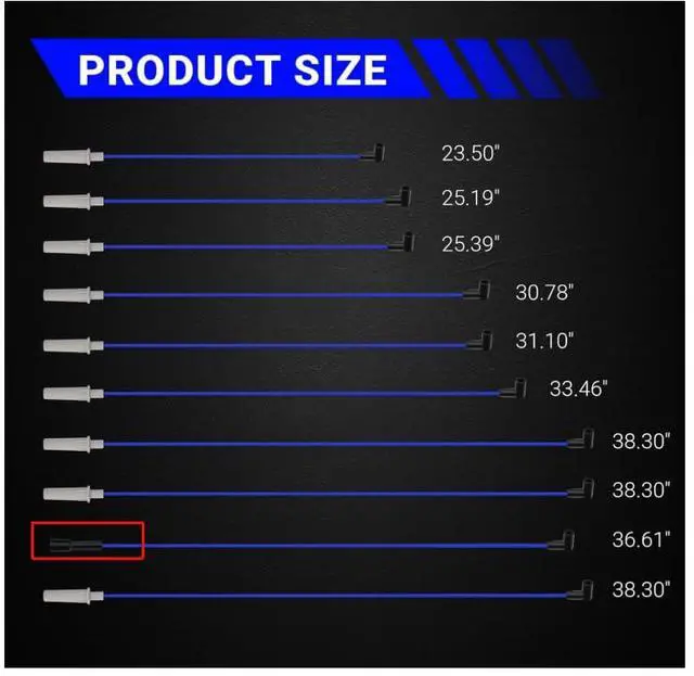 Alt view image 7 of 7 - 110040 High Performance Low Resistance Engine Spark Plug Wire Set for Dodge Ram Truck Van Dodge 1500 Dakota 2500 3500 Replace# 110040 671-8113 (Set of 10)