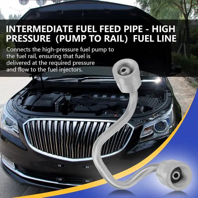 Alt view image 3 of 7 - 12608374 Intermediate Fuel Feed Pipe - High Pressure Fuel Line (Pump To Rail) for 2010-2017 Chevy Equinox Impala Malibu Orlando Captiva Sport/Buick Lacrosse Regal Verano/GMC Terrain