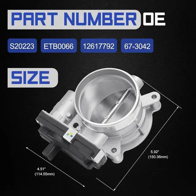Alt view image 7 of 7 - S20223 Electronic Throttle Body For 14-20 Chevy Silverado 1500 Suburban Tahoe/GMC Sierra 1500 Yukon Yukon XL V8 5.3L Replaces# ETB0066 12617792 67-3042