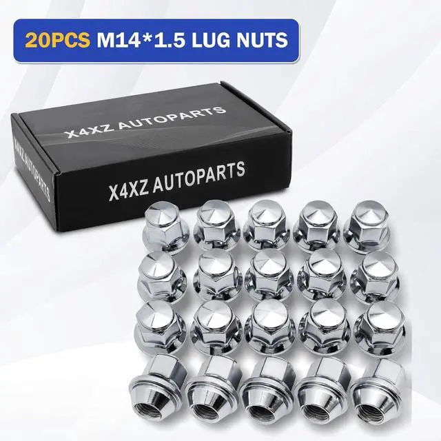 Alt view image 7 of 7 - 20PCS M14*1.5 Lug Nuts - 13/16" 21mm Hex 36mm Length - Chrome Factory Style Wheel Nut for 2015-2021 Ford Mustang Explorer Edge Fusion/Lincoln MKZ MKX Aviator 611-007 ACPZ-1012-D ACPZ-1012-M