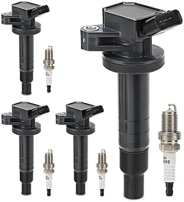 Main image of UF247 Ignition Coil & 4503 Double Iridium Spark Plug for 1999-2008 Toyota Corolla Matrix Celica MR2 Spyder/Chevy Prizm/Pontiac Vibe l4 1.8L Replaces# UF315 C1249 1ZZFE 9091902239 702526