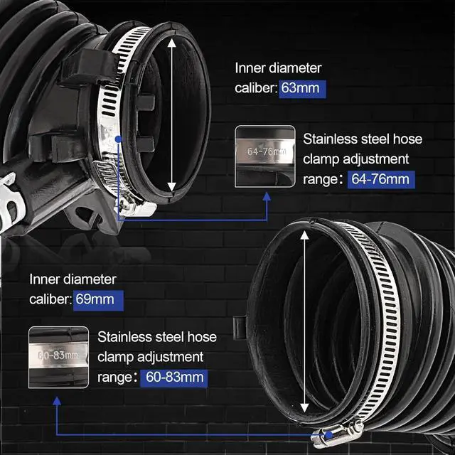 Alt view image 4 of 7 - Air Cleaner Intake Hose Tube with Clamps for 2012-2015 Honda Civic 1.8L 2013-2015 Acura Ilx 2.0L (OEM# 17225-R1A-A01)