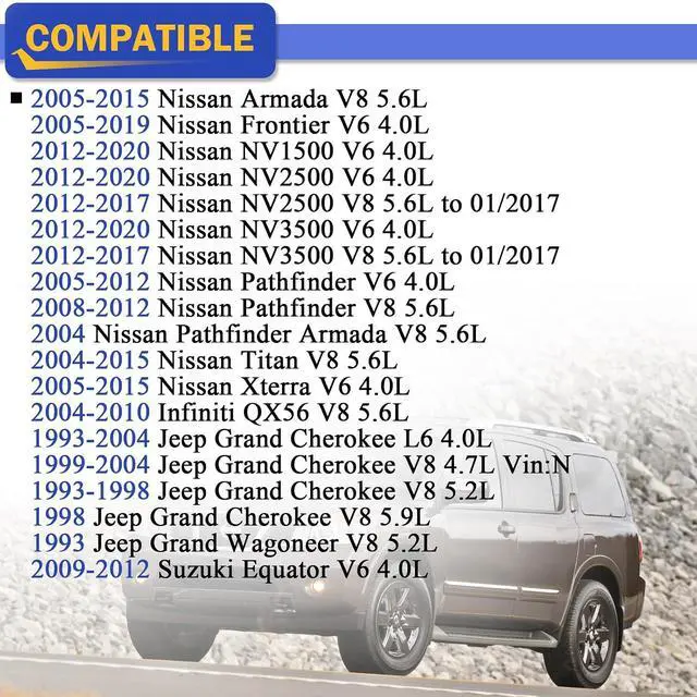Alt view image 2 of 6 - CA7440 Engine Air Filter for INFINITI QX56 NISSAN Armada Frontier NV1500 NV2500 NV3500 Pathfinder Titan Xterra Jeep Grand Cherokee SUZUKI Equator 16546-7S000