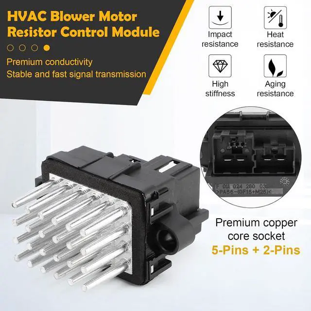 Alt view image 3 of 7 - 15141283 HVAC Blower Motor Resistor Control Module for Chevy Silverado Suburban Tahoe Camaro Equinox/GMC Sierra Yukon Terrain/Buick Enclave/Cadillac Escalade/Dodge/Chrysler Replace#68029736AA 4P1594