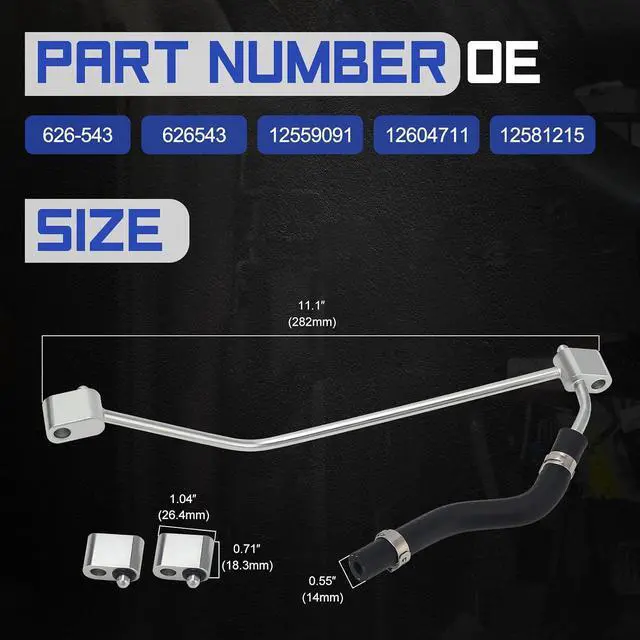 Alt view image 5 of 6 - 626-543 Engine Coolant Air Bleed Pipe Assbly For Chevy Silverado Suburban Avalanche Tahoe Express SSR Trailblazer/GMC Sierra Yukon Savana Envoy/Buick Rainier/Hummer H2 Replace# 12559091 12604711