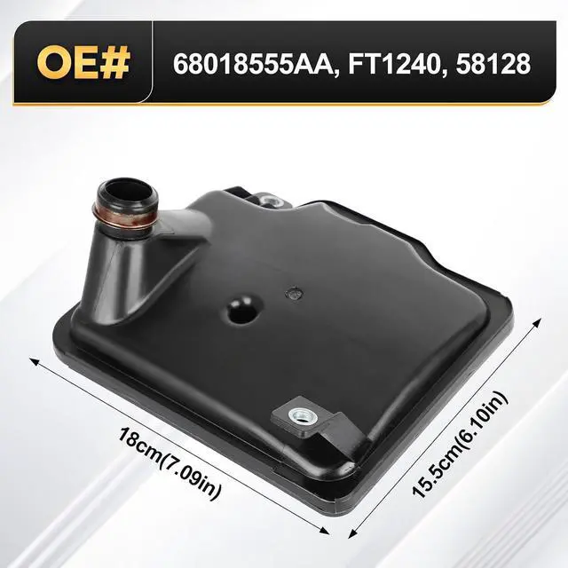 Alt view image 5 of 7 - 62TE Automatic Transmission Filter with Gasket Kit for Ram ProMaster 1500 2500 3500/Chrysler 200,Pacifica,Town & Country,Sebring/Dodge Avenger,Grand Caravan,Journey Replaces# FT1240 58128 68018555AA