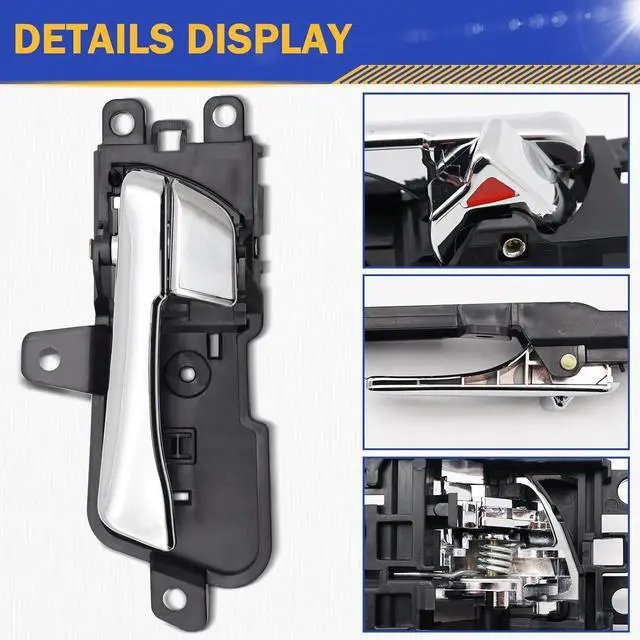 Alt view image 5 of 6 - Chrome Interior Inside Door Handle Front or Rear Left Driver Side for 2011-2015 Hyundai Sonata 826103S010 82610-3S010