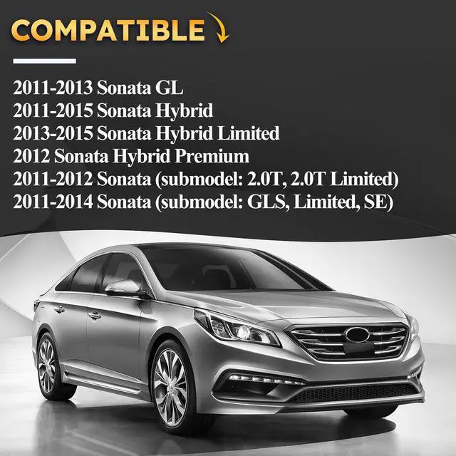 Alt view image 2 of 6 - Interior Inside Chrome Door Handle Front or Rear Left & Right/Driver & Passenger Side Fits for 2011-2015 Hyundai Sonata Replaces 826103S010 82610-3S010 826203S010 82620-3S010
