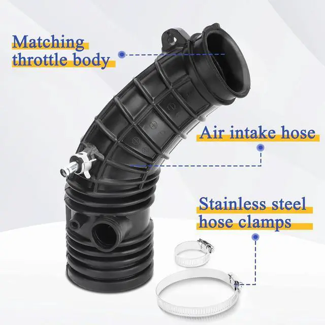 Alt view image 4 of 7 - Air Intake Hose Cleaner Tube with Clamps for Honda Accord L4 2.4L 2003 2004 2005 2006 (OEM# 696-739 17228-RAA-A00)