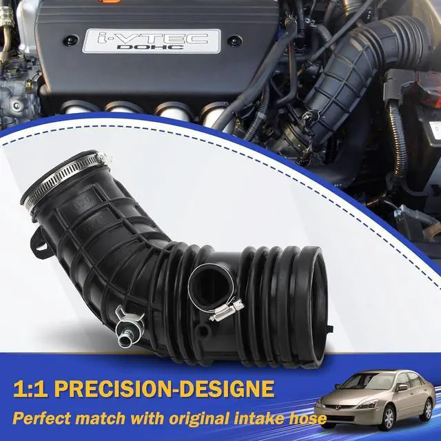 Alt view image 3 of 7 - Air Intake Hose Cleaner Tube with Clamps for Honda Accord L4 2.4L 2003 2004 2005 2006 (OEM# 696-739 17228-RAA-A00)
