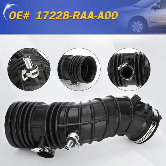 Alt view image 6 of 7 - Air Intake Hose Cleaner Tube with Clamps for Honda Accord L4 2.4L 2003 2004 2005 2006 (OEM# 696-739 17228-RAA-A00)