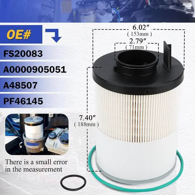 Alt view image 6 of 7 - FS20083 Fuel Filter Water Separator For Freightliner Cascadia Cummins ISX DD13 DD15 DD16 Detroit Diesel Engines Replaces # A0000905051 A48507 PF46145