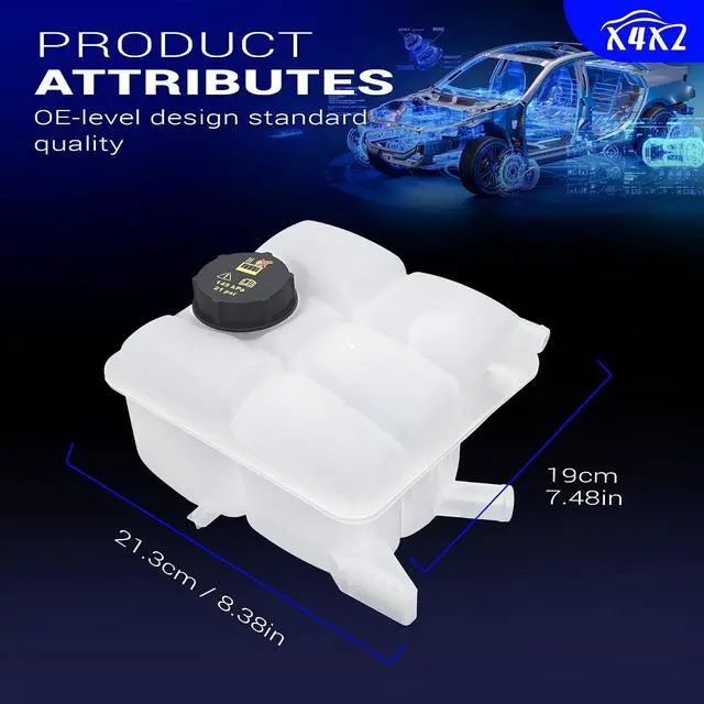 Alt view image 7 of 7 - 603-382 Front Engine Coolant Reservoir Radiator Expansion Tank for Ford Focus 12-18 1.0L/2.0L/BATTERY EV Escape 13-16 1.6LC-Max 13-18 2.0LTransit Connect 14-16 1.6L