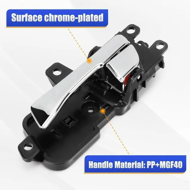 Alt view image 4 of 6 - Interior Inside Chrome Door Handle Front or Rear Left & Right/Driver & Passenger Side Fits for 2011-2015 Hyundai Sonata Replaces 826103S010 82610-3S010 826203S010 82620-3S010